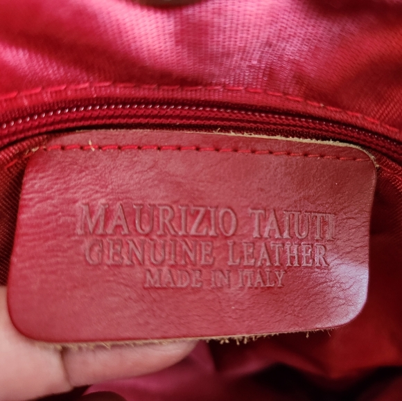 MAURIZIO TAIUTI Cowhide Tote Bag with Red Leather handles - Picture 6 of 7